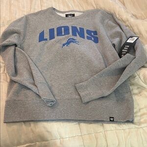 47 Men's Gray Crewneck Sweater with Blue Logo